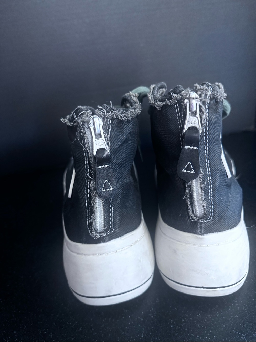 R13 Black High-Top Sneaker with Cream Platform - Size 10 - Picture 4 of 8